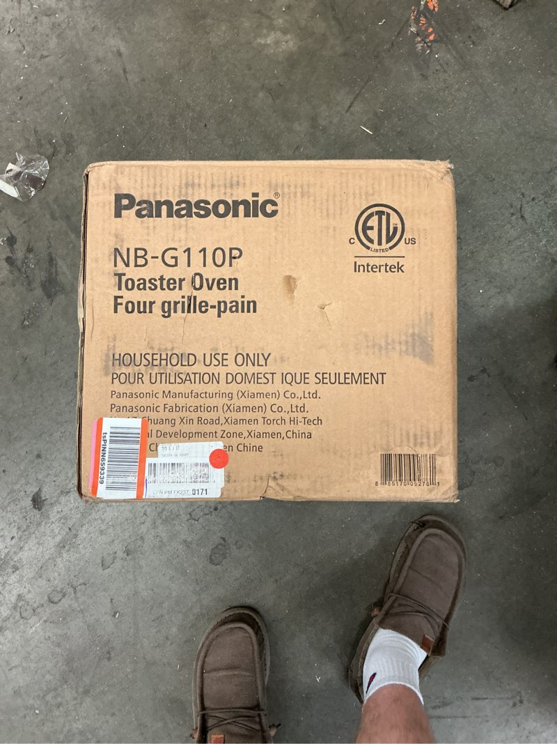 Condition photo showing As Is for Panasonic FlashXpress Toaster Oven Countertop, 4-Slice Small Toaster Oven Compact Size with Double Infrared Heating, 6 Auto Cook Options and Precise Temperature Control, 1300W - NB-G110P (Silver) FlashXpress Compact Matte Silver