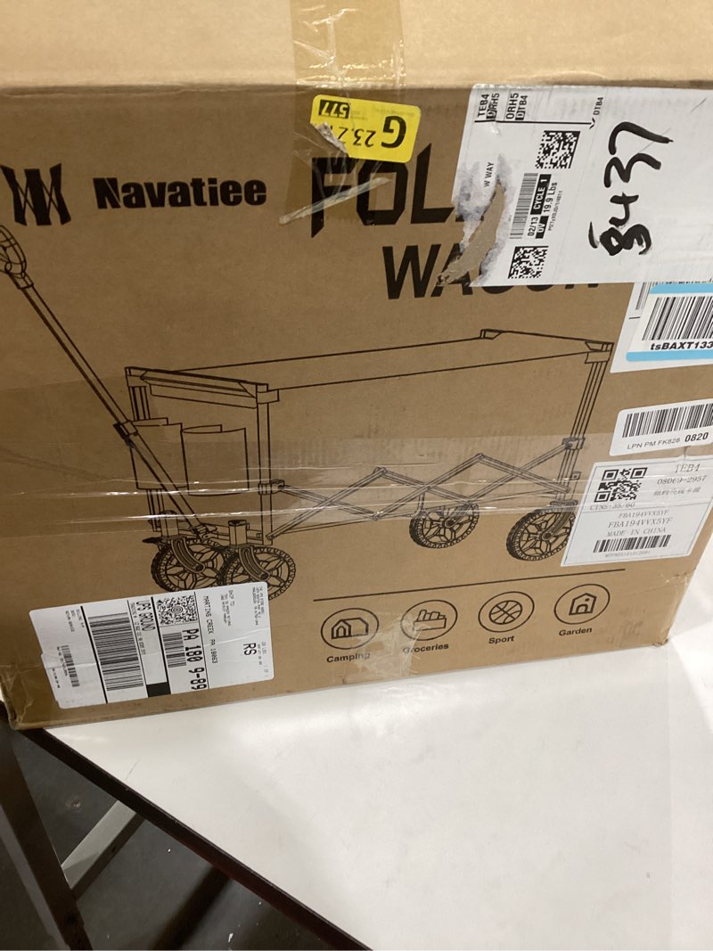 Condition photo showing Good Condition for Navatiee 140L Wagon Cart Foldable, Large Capacity Collapsible Wagon with Smallest Folding Design, Utility Grocery Cart for Camping Shopping Sports, Black