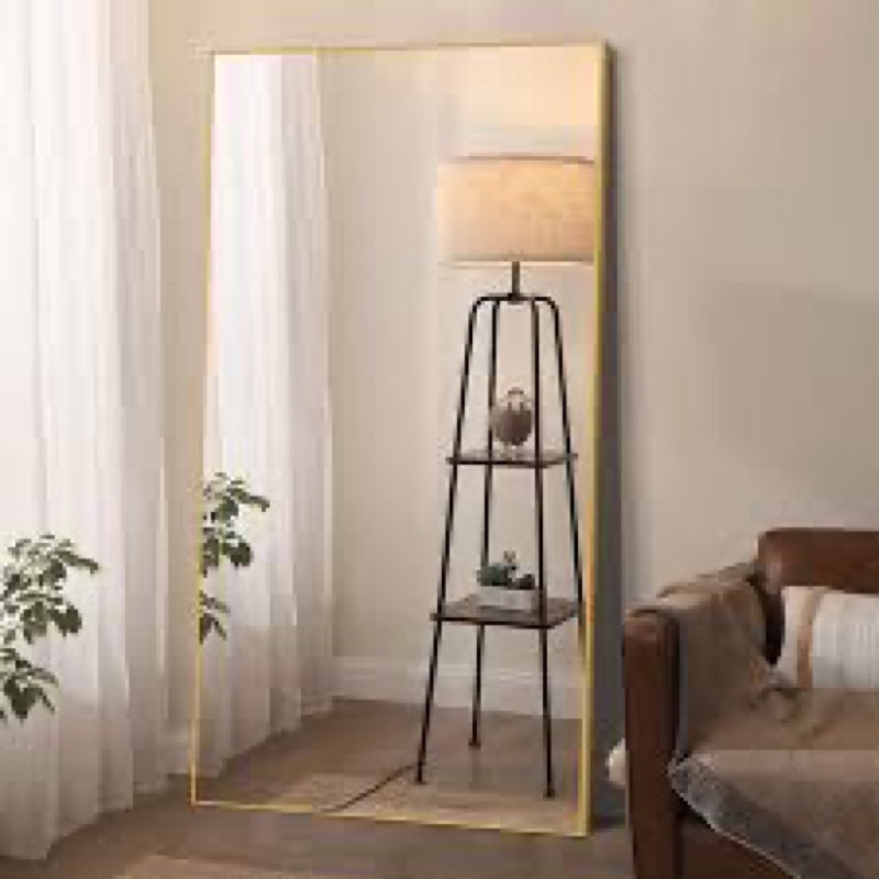 Bethney Rectangle Metal Full Length Mirror Floor Mirror and Wall Mini