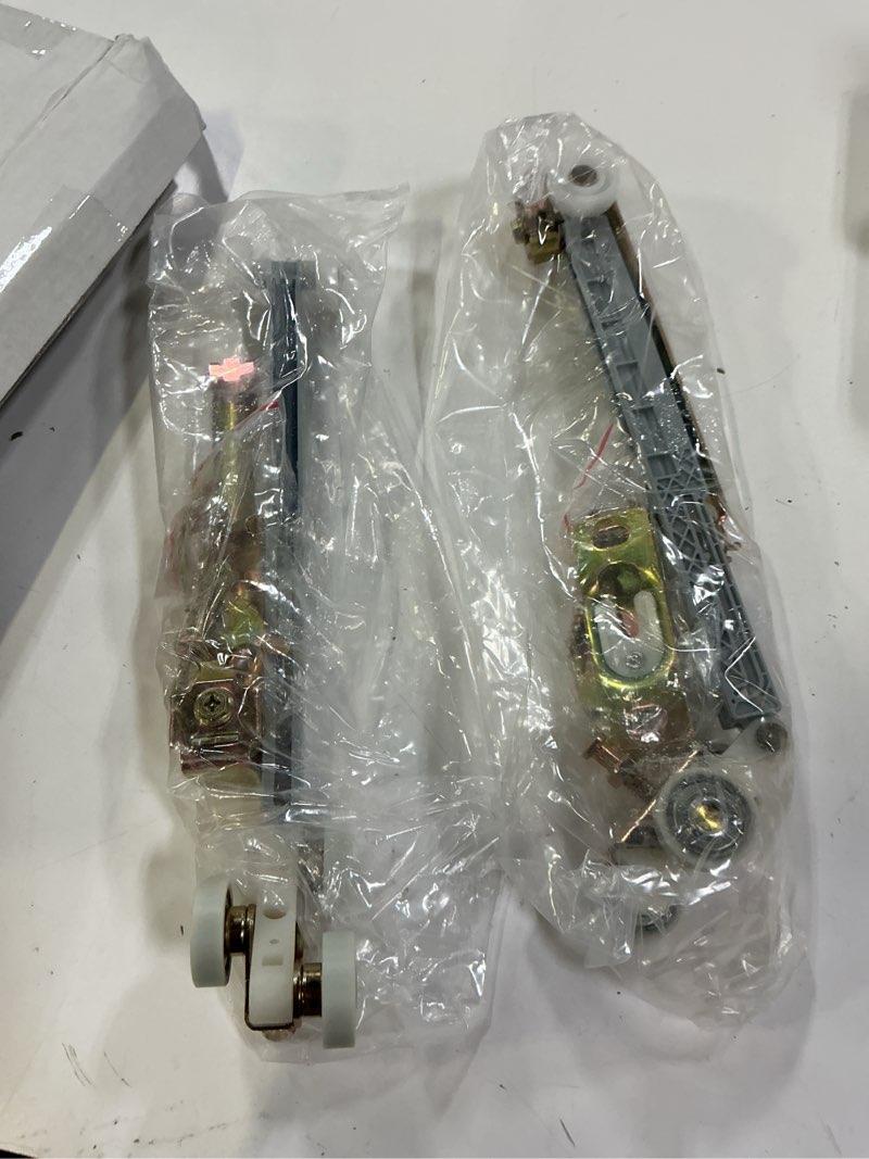 Condition photo showing Good Condition for 2 set pocket door soft close top hanger assemblies fit for johnson p/n #1060 & #1062, works with 100, 134f, 138f, 2610f series track, 1" nylon ball bearing tri-wheel, bi-direction