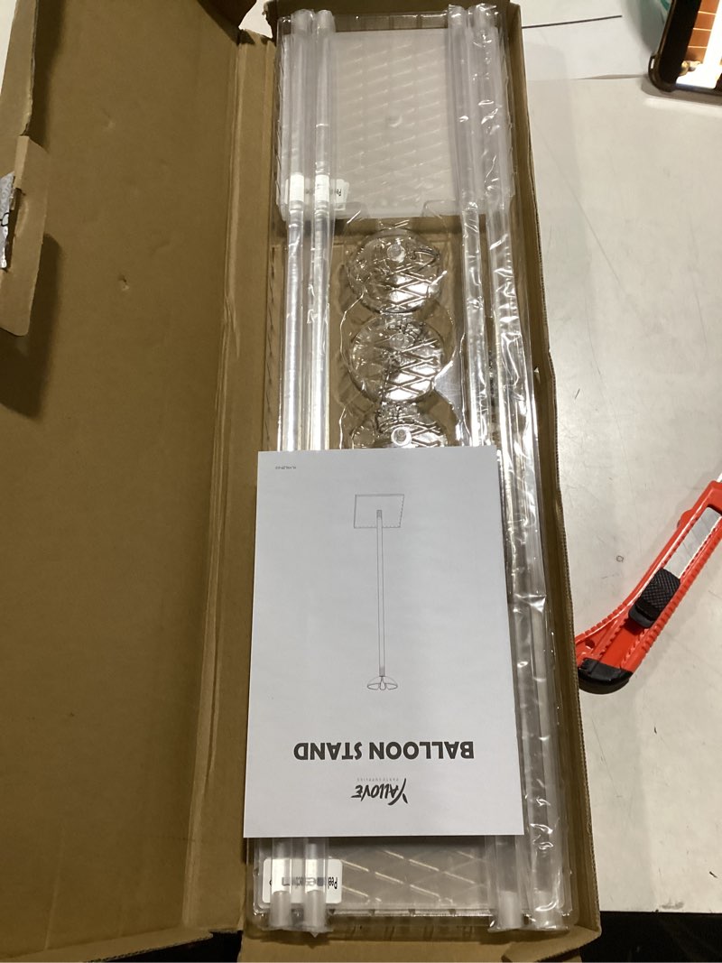 Condition photo showing New/Like New for YALLOVE Clear Acrylic Tabletop Balloon Stand Kit, 23.6 Inch 4 pack Balloon Stick Holder with Base for Centerpiece Party Decoration (Balloons Not Included) 23.6'' 4 Pack