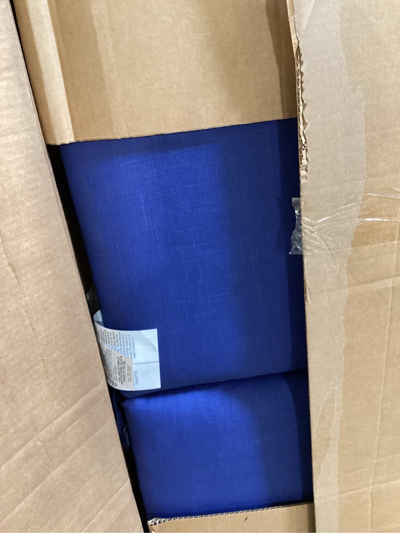 Condition photo showing Good Condition for arden 2-pack outdoor patio dining chair cushion, 20x44, rain-proof seat pad, fade-resistant outdoor cushion cobalt blue texture 2 pack cobalt blue texture