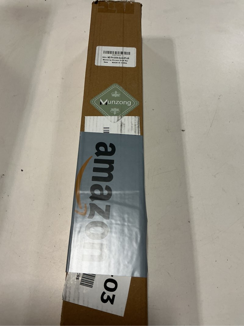 Condition photo showing New/Like New for 20 Inch Anti Slip Shower Grab Bar Gold, Munzong 2 Pack Bathroom Grab Bar, Knurled Bathroom Balance Bar,Safety Hand Rail Support Handicap Elderly Injury Senior Assist Bath Handle 20 Inch-2 Pack Gold