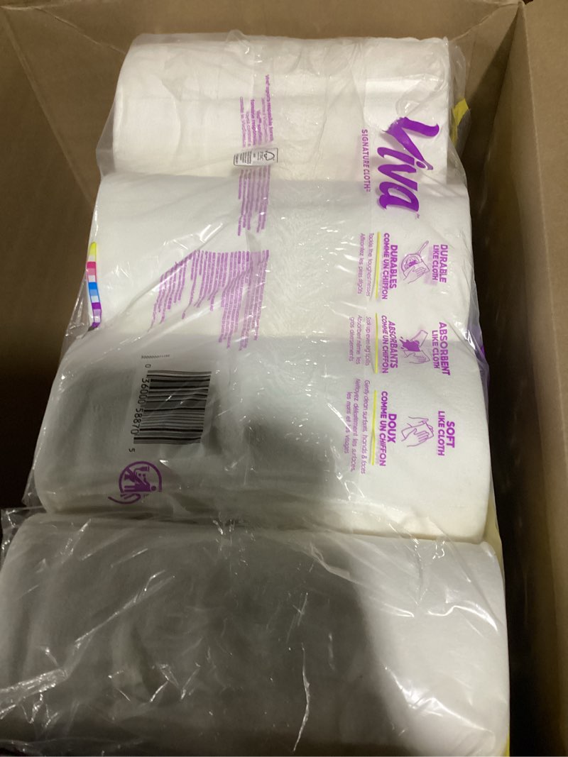 Condition photo showing Good Condition for viva signature cloth paper towels, task size, 8 family triple rolls, 141 sheets per roll (packaging may vary) family triple roll 141 sheets (pack of 8)