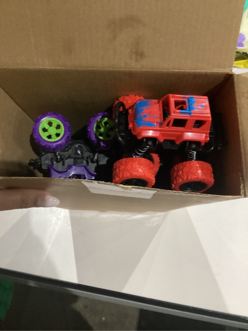 Condition photo showing As Is for 12 Set Valentines Day Die Cast Racing Cars Gift Cards for Students, Friction Powered Trucks Toys, Pull Back Cars Vehicles Truck Playset for Valentine's School Classroom Exchange Gifts Party Favor