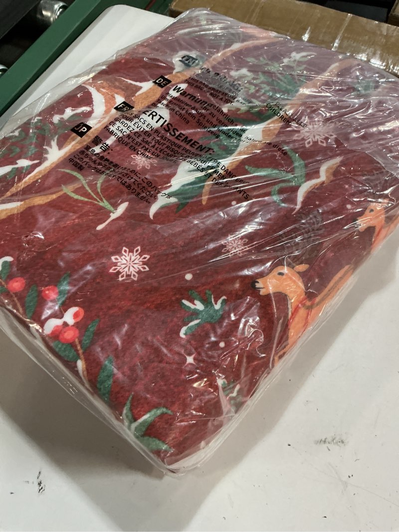 Condition photo showing Good Condition for LIVEBOX Christmas 5x7 Area Rug for Living Room Red Clearance, Washable Rugs for Bedroom Nursery Room, Soft Low Pile Non Slip, Christmas Tree Santa Claus Print Holiday Carpet Home Décor(Red 5'x7') 5' x 7' Red