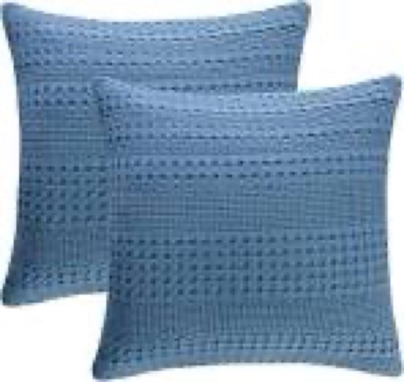 phf 100% cotton waffle weave euro sham covers, 2 pack 26" x 26" bed pillow covers for elegant home d