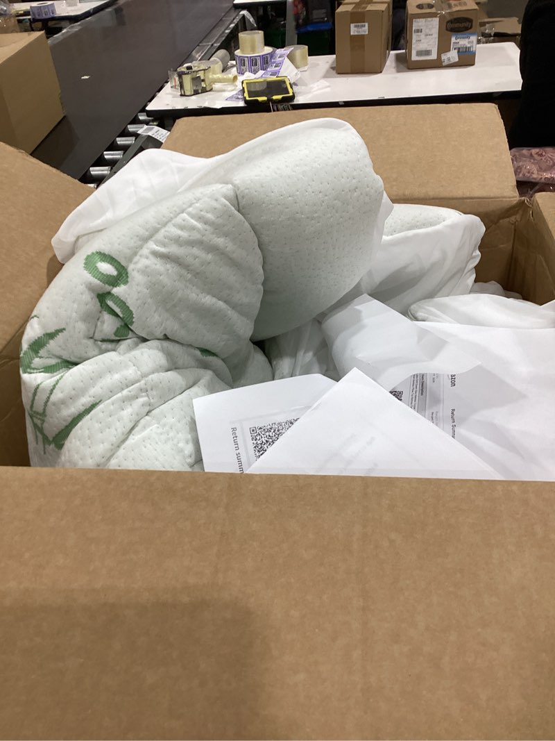 Condition photo showing As Is for Ultra Soft Queen Size Mattress Topper - Viscose Made from Bamboo Pillow Top Mattress Pad for Back Pain Relief - Naturally Cooling for Hot Sleepers, Green Green Queen