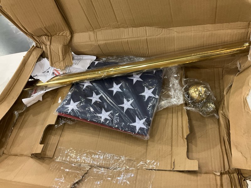 Condition photo showing New/Like New for Indoor Flag Pole Kit with Weighted & Thickened Base 6-8FT,Aluminum Commercial Indoor Flagpole for Office School City Hall,Heavy Duty Indoor Telescoping Flag Pole,Golden 1 Pack Big Base-Golden 1p
