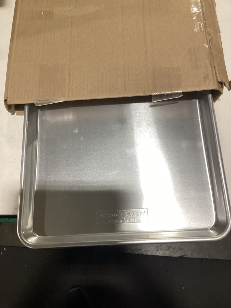 Condition photo showing Good Condition for Nordic Ware Naturals Half Sheet - USA Made Aluminum Commercial Quality Sheet Pan for Baking or Roasting, Encapsulated Galvanized Steel Rim Prevents Warping, 1-Pack