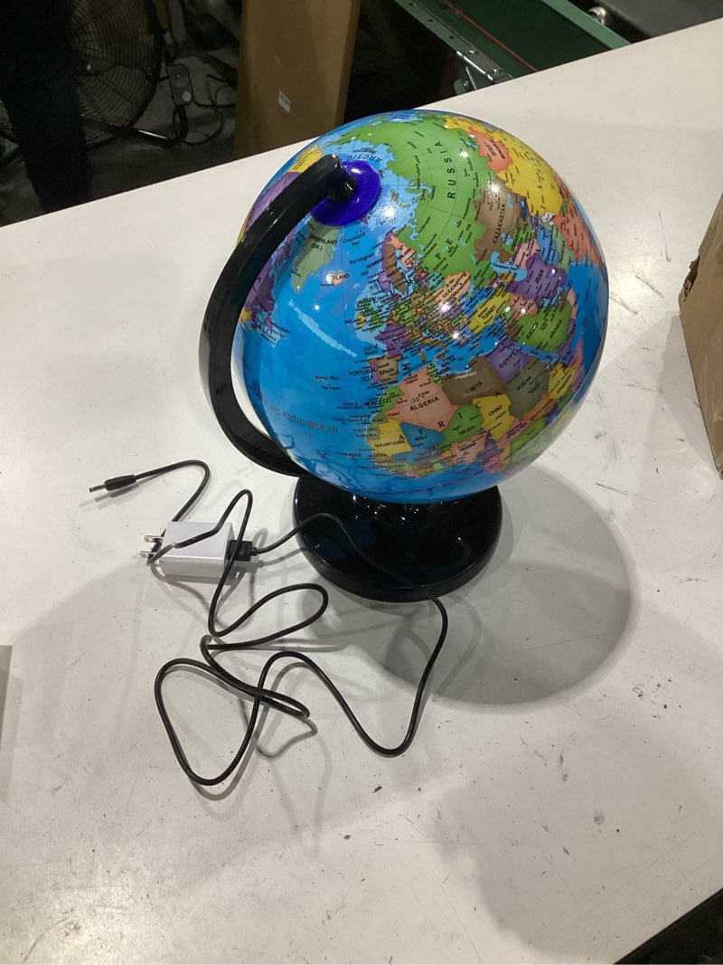 Condition photo showing Good Condition for illuminated smart world talking globe with stand, interactive 10" children's asking globe with ai function and geographic quiz questions, touch & learn, music, and more - educational product for kids classroom learning blue-ai