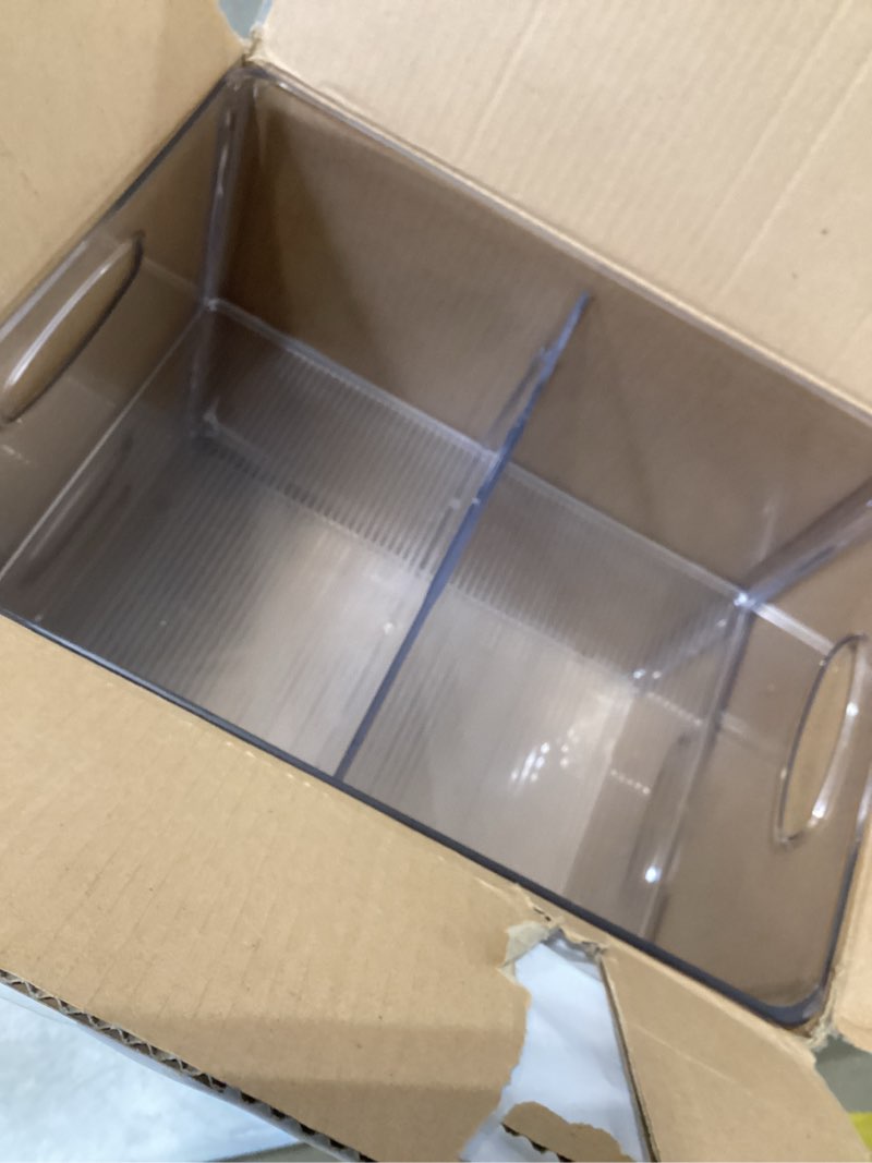 Condition photo showing Good Condition for Vtopmart 4 Pack Extra Large Clear Plastic Storage Bins,11x11 Cube Acrylic Organizer Square Containers with Handle for Pantry,Closet,LaundryRoom,Kitchen,Bathroom,UnderSink Organization 4 11inch-XXL