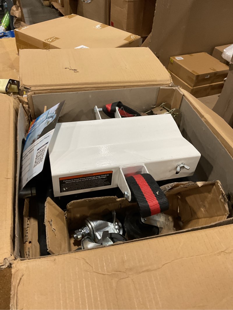 Condition photo showing New/Like New for garvee 450 lbs capacity low profile transmission jack with safety straps, 7-23 in lift range, heavy duty auto repair lifting jack with 4 wheels for for smaller vehicles, black