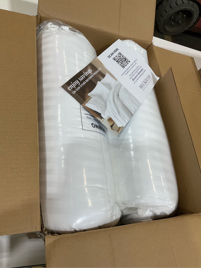 Condition photo showing Good Condition for Beckham Hotel Collection Bed Pillows Standard/Queen Size Set of 2 - Original Soft Down Alternative Pillow for Sleeping - Soft Support for Back, Stomach or Side Sleepers Queen / Standard White