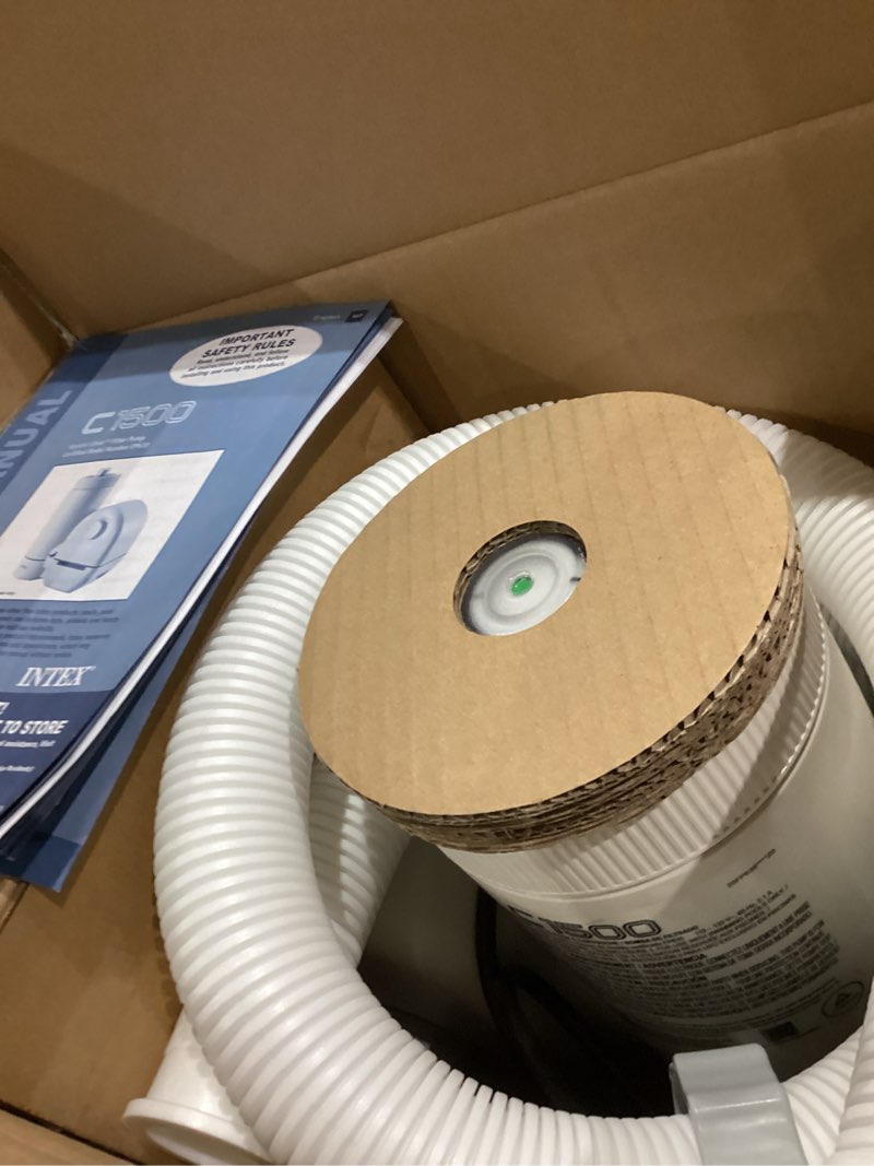 Condition photo showing Good Condition for INTEX C1500 Krystal Clear Cartridge Filter Pump for Above Ground Pools: 1500 GPH Pump Flow Rate – Improved Circulation and Filtration – Easy Installation – Improved Water Clarity – Easy-to-Clean