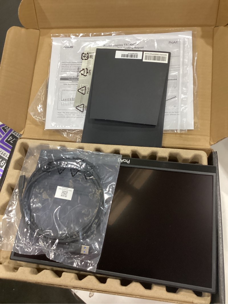 Condition photo showing Good Condition for ASUS ProArt Display 14” 1080P Portable Touchscreen Monitor (PA148CTV) - Full HD, IPS, 100% sRGB/Rec.709, Color Accuracy ?E < 2, Calman Verified, USB-C Power Delivery, Micro HDMI, Tripod Socket 14" Touch USB-C