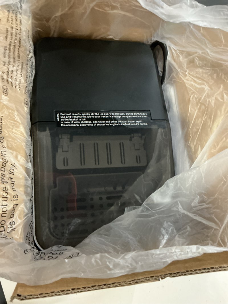 Condition photo showing Good Condition for aeitto ice maker countertop 26lbs/24h, ice machine 8 ice cubes ready in 6 mins, 2 sizes of bullet ice portable ice makers with basket & scoop, auto self-cleaning for home/kitchen/office stainless 26lbs stainless silver 1