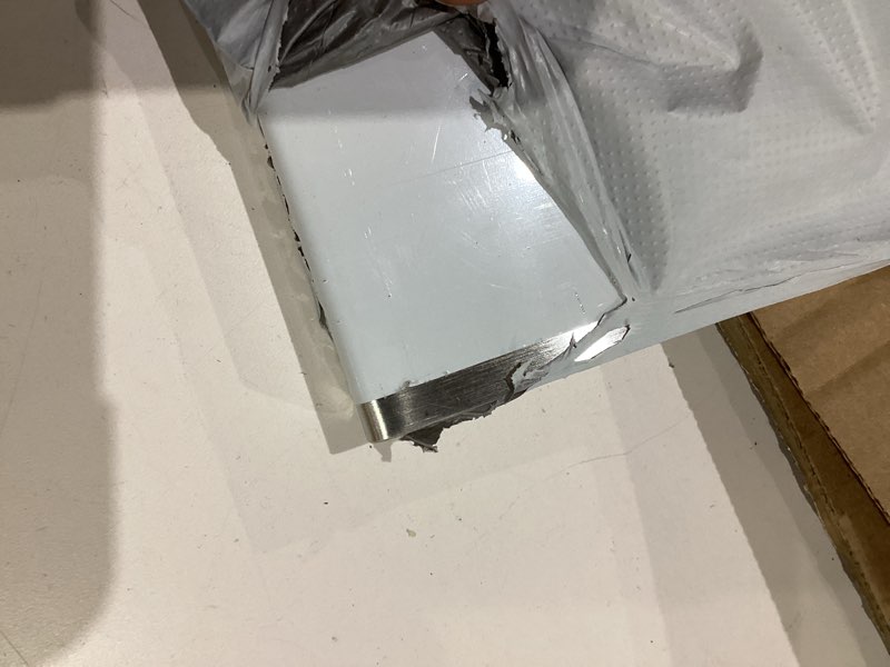 Condition photo showing Good Condition for stainless steel cutting board for kitchen with lip, large metal chopping board with counter edge, dishwasher safe non-slip pastry board for meat vegetables & baking(18x14)