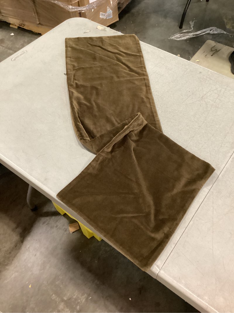 Condition photo showing New/Like New for nwot quince moss oversized lumbar pillow cover velvet 12”x48”