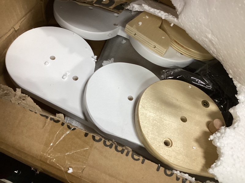 Condition photo showing Good Condition for Foldable Toddler Tower - Space-Saving Folding Step Stool for Kitchen Counter, Step Stool Foldable Design, Wooden Kitchen Step Stool for Kids, White White/Natural