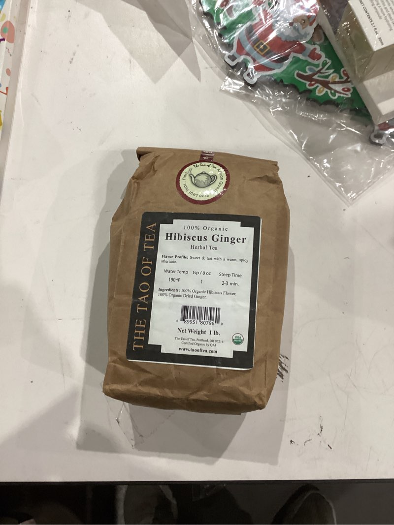 Condition photo showing New/Like New for The Tao of Tea Hibiscus Ginger, 100% Organic Blended Herbal Tea, 1-Pounds Hibiscus Ginger 1 Pound (Pack of 1)