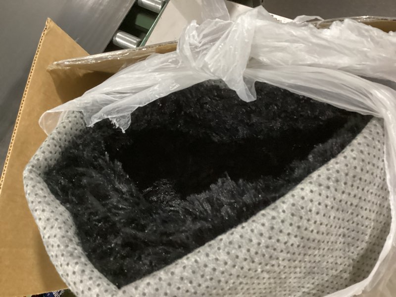 Condition photo showing Good Condition for Black and Gray Rugs for Living Room 6x9, Ultra Soft Fluffy Shag Area Rug Bedroom Carpet, Non-Slip Modern Indoor Plush Floor Rug for Dorm Kids Room Nursery Home Decor 6' x 9' (Rectangular) Black Grey
