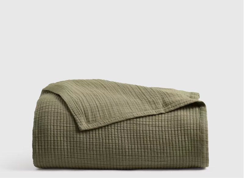 quince european linen cotton stitch quilt king/cal king