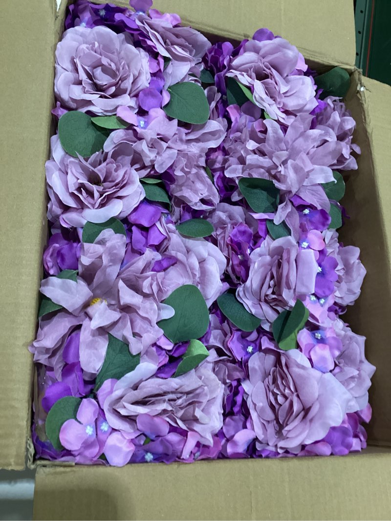 Condition photo showing New/Like New for Pack of 6 Wedding Arch Decorations, 18 inch Artificial Flower Table Centerpieces Floral Arrangement for Wall Backdrop Party Bridal Shower Event Decor - Dusty Purple Dusty Purple Pack of 6 Flower Arrangements