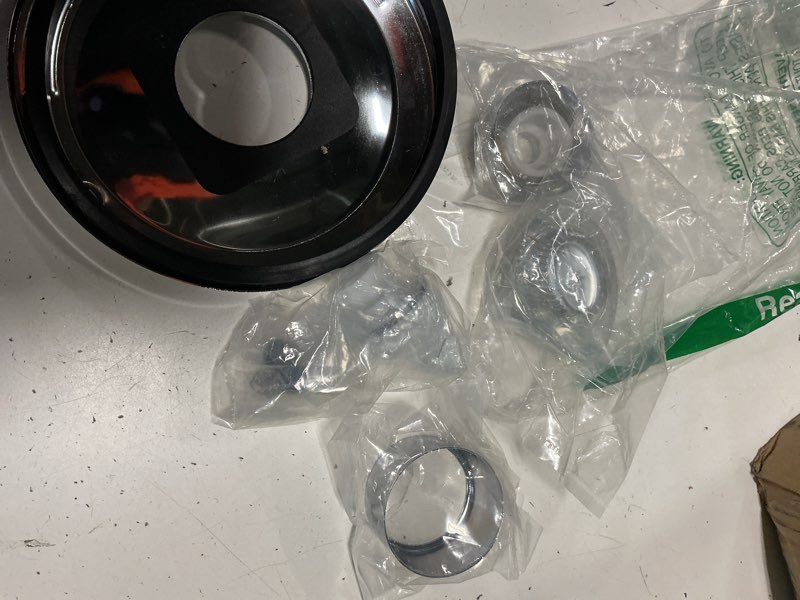 Condition photo showing Good Condition for enhon single handle tub and shower faucet trim kit compatible with danco/valley faucets, includes shower cartridge, single lever handle, escutcheon, sleeve, cap assembly, bonnet, button and screws