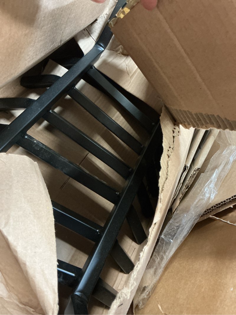Condition photo showing As Is for fireplace log grate 23 inch 6 bar fire grates heavy duty 3/4” wide solid steel indoor chimney hearth outdoor fire place kindling tool pit wrought iron wood stove firewood burning rack holder