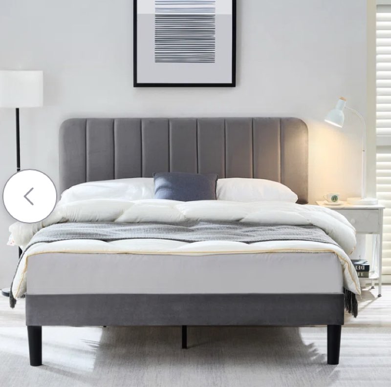 ( similar)Dark Gray Auxter Upholstered Platform Bed with Adjustable Headboard No Box Spring Needed