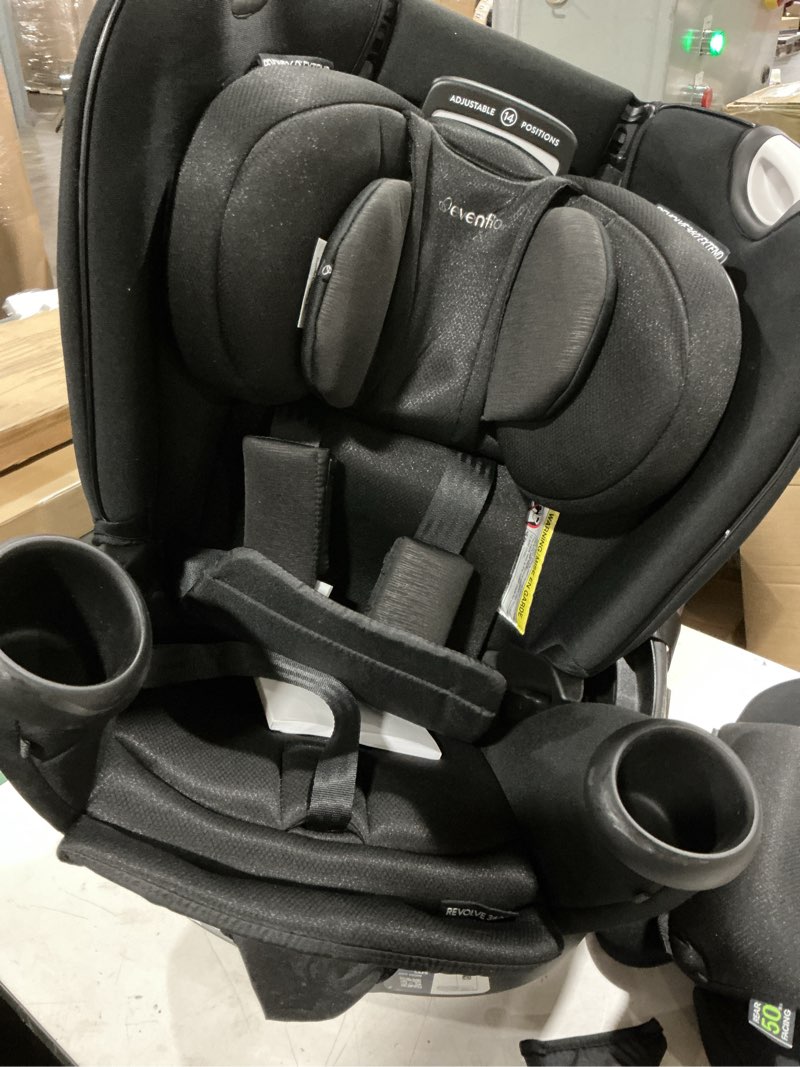 Condition photo showing As Is for evenflo gold revolve360 extend all-in-one rotating car seat with sensorsafe (onyx black)