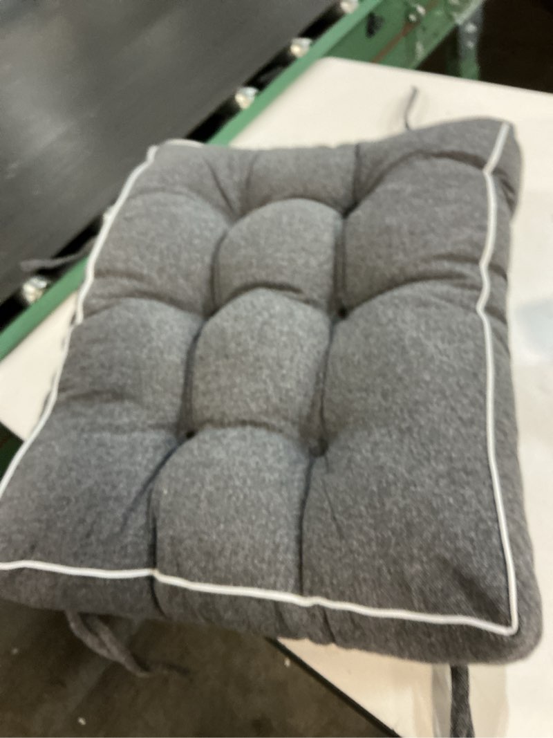Condition photo showing As Is for yz home rocking chair cushion, set of thicken seat & back chair cushions with memory foam, non-slip chair pad with ties for for indoor&outdoor rocker, dark grey, 22x17x5/17x17x5 dark grey 22''x17''/17''x17''