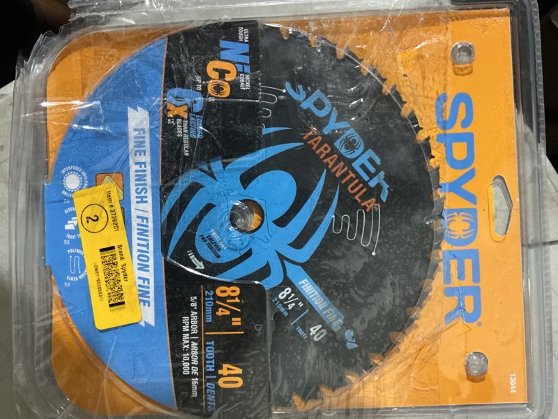 Condition photo showing As Is for spyder 8-1/4-in 40 -tooth fine finish tungsten carbide-tipped steel circular saw blade individual