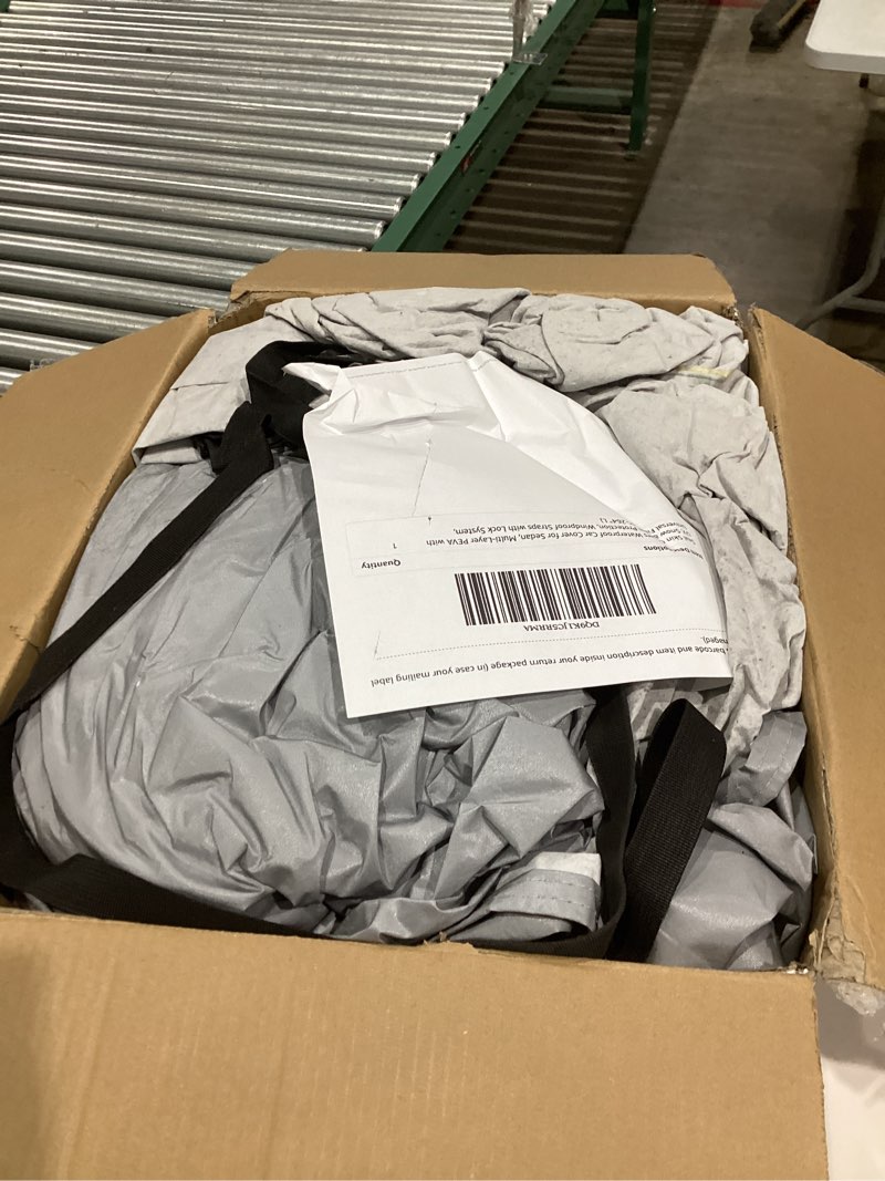 Condition photo showing Good Condition for Seal Skin Covers Waterproof Car Cover for Sedan, Multi-Layer PEVA with UV, Snow & Rain Protection, Windproof Straps with Lock System, Universal Fit (225"-264" L) C7 Sedan - 225"- 264"