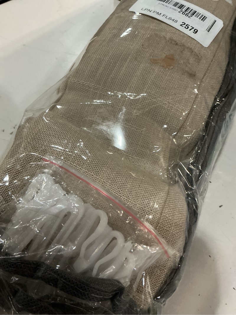 Condition photo showing Good Condition for extra wide curtains 60 inch width 84 inches long for living room bedroom light filtering semi sheer farmhouse pleated curtain hooks rings for patio sliding door large window burlywood taupe 1 panel burlywood birch 60"w x 84"l (pack of 1)