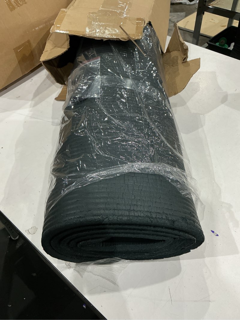 Condition photo showing As Is for amazon basics extra thick exercise yoga mat with carrying strap black 1/2 inch