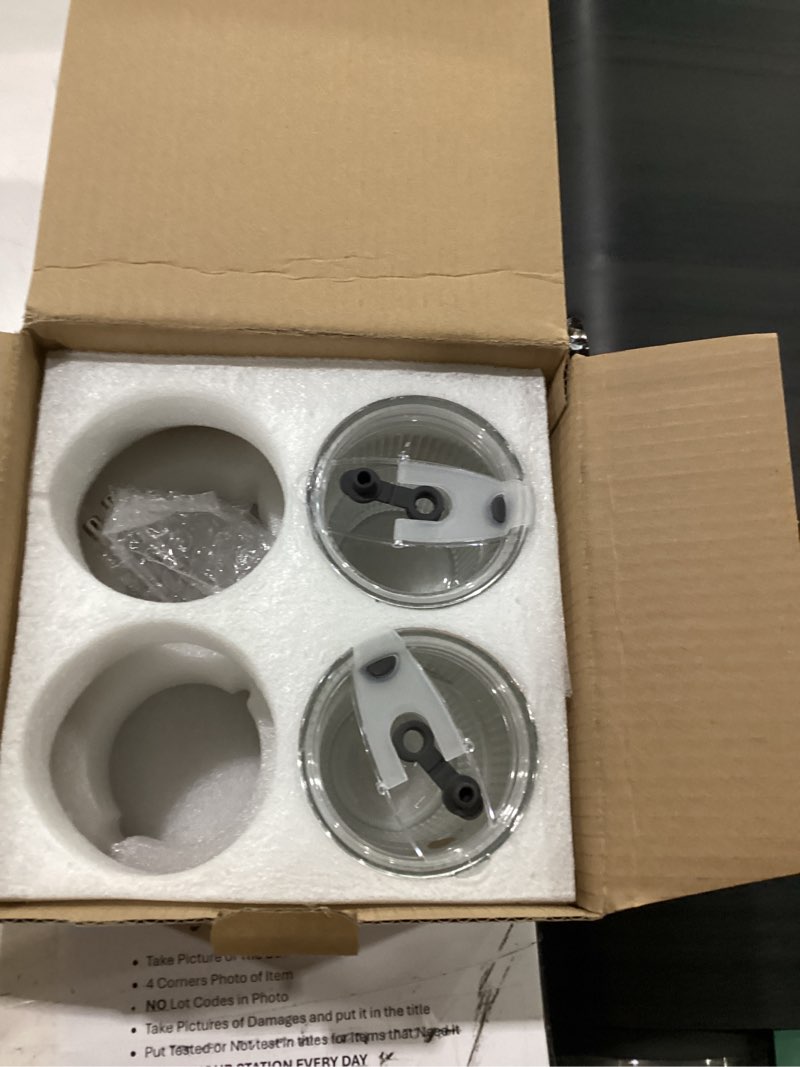Condition photo showing As Is for only 2****4 packs ribbed glass tumbler with lid and straw 13 oz cute ice coffee cup set for smoothie juice matcha tea latte cappuccino espresso hot coffe water reusable clear travel boba aesthetic drinking mug short striped - 4 pcs