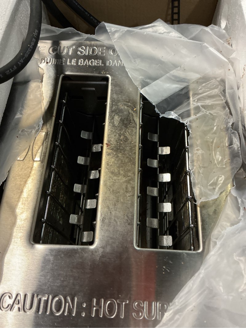 Condition photo showing As Is for Waring Commercial WCT855 240V Heavy Duty Bread and Bagel Toaster, Silver (B072J3PMVF)