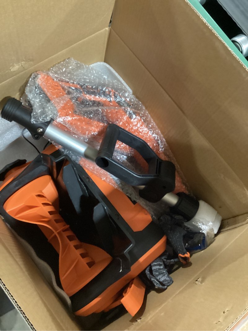 Condition photo showing Good Condition for Cordless Snow Shovel, Electric Snow Shovel 12" Width 6.7" Depth Cleaning and 20ft Throwing Distance, 4 Ah 21V Battery Brushless Snow Mover with Adjustable Front Handle for Driveway, Steps, Patio Orange