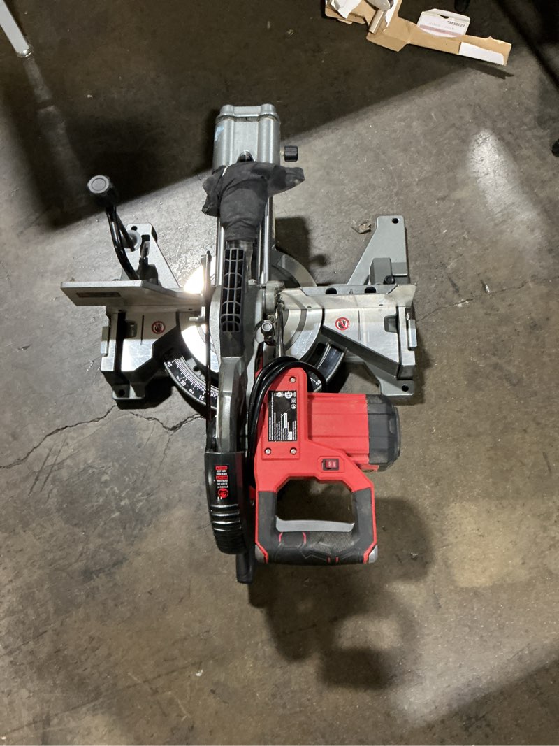 Condition photo showing As Is for craftsman 10-in 15-amp single bevel sliding corded miter saw