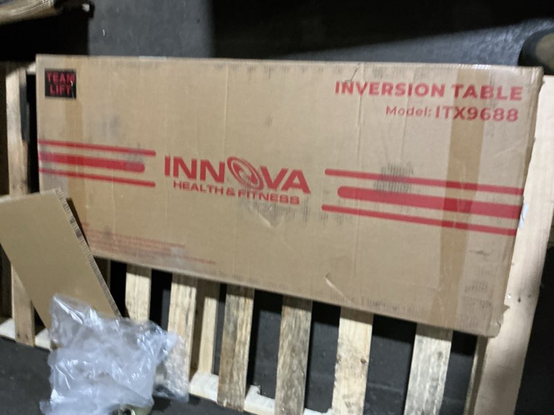 Condition photo showing Good Condition for Innova Health and Fitness Inversion Table with Adjustable Headrest, Reversible Ankle Holders, and 300 lb Weight Capacity Premium