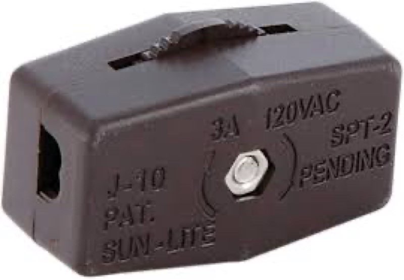 D170 FEED THRU CORD SWITCH FOR USE WITH SPT-1 WIRE BROWN RATED 6A-125V, 10 units , pack of 14