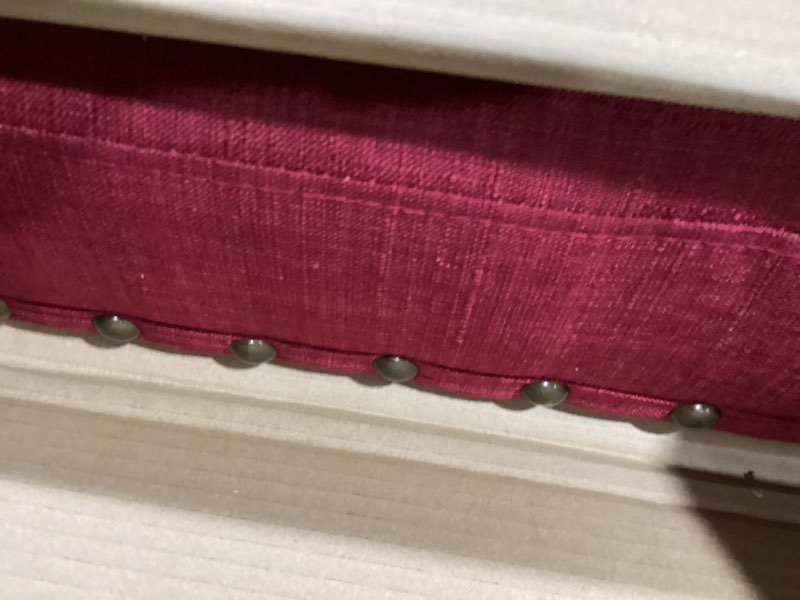 Condition photo showing Good Condition for roundhill furniture biony fabric dining bench with nailhead trim, red