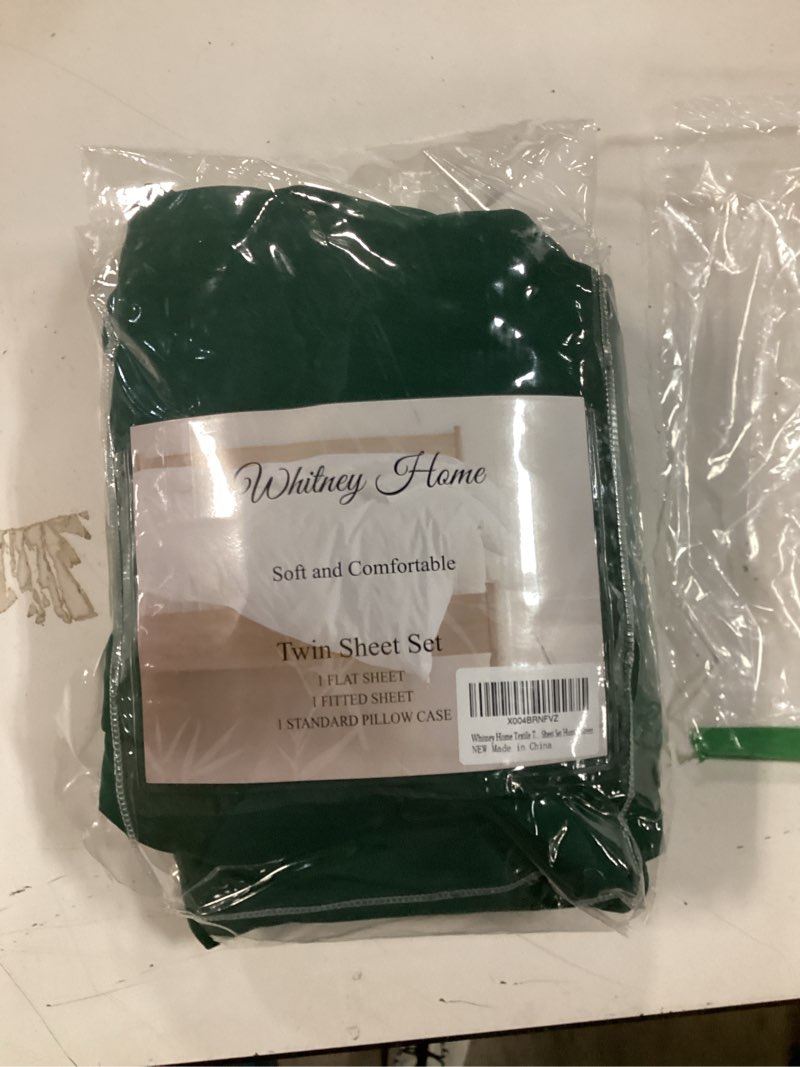 Condition photo showing Good Condition for Whitney Home Textile Twin Sheet Set - 3 Piece Bed Sheets for Twin Size Bed, Luxury Soft Breathable Microfiber, Extra Deep Pocket, Bedding Sheets & Pillowcase, Wrinkle Free Oeko-Tex, Off White Off -White Twin (similar)