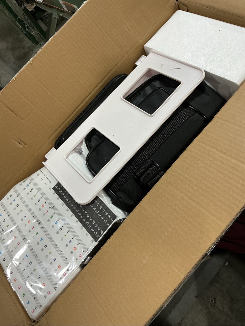 Condition photo showing New/Like New for Portable Piano Keyboard, Semi-Weighted Folding Digital Piano 88 Key, Full Size, Wood Grain, Electric Piano Keyboard w/MIDI Bluetooth, Suitable for Adult, Toddler. 88 Key White