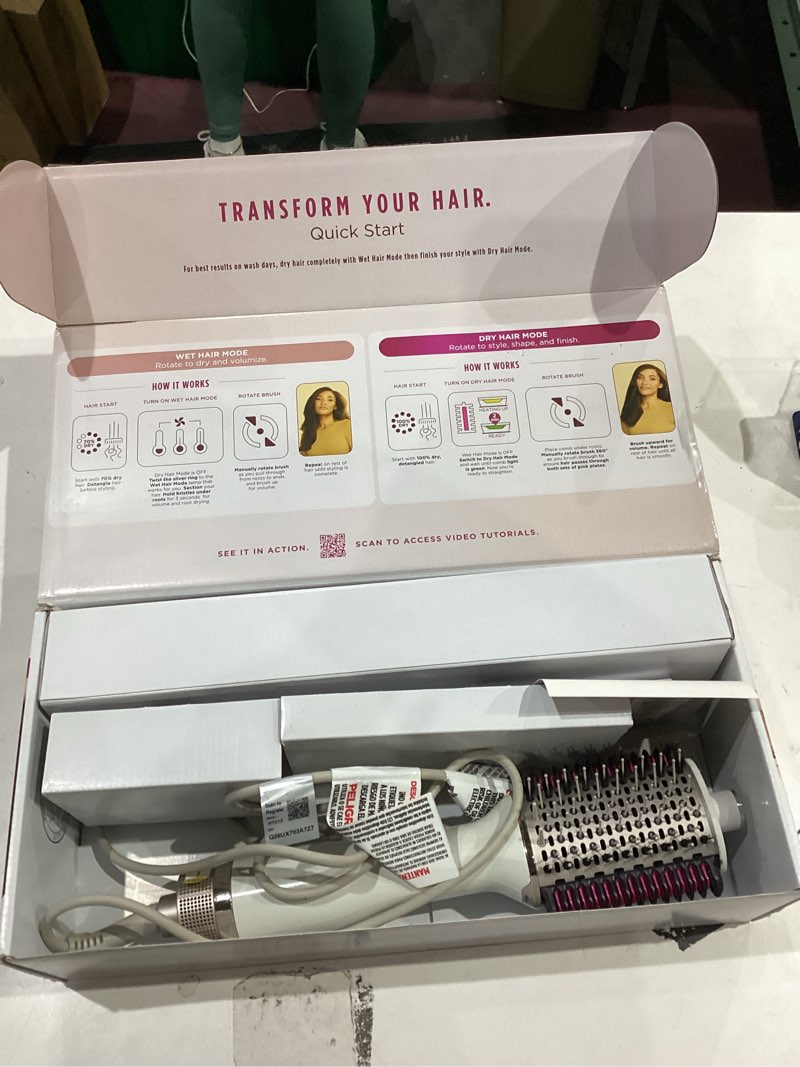 Condition photo showing As Is for Shark HT212 SmoothStyle Heated Comb + Blow Dryer Brush with Heat Resistant Storage Bag, Dual Mode, for All Hair Types, Silk SmoothStyle w/ Storage Bag 5 Piece Set