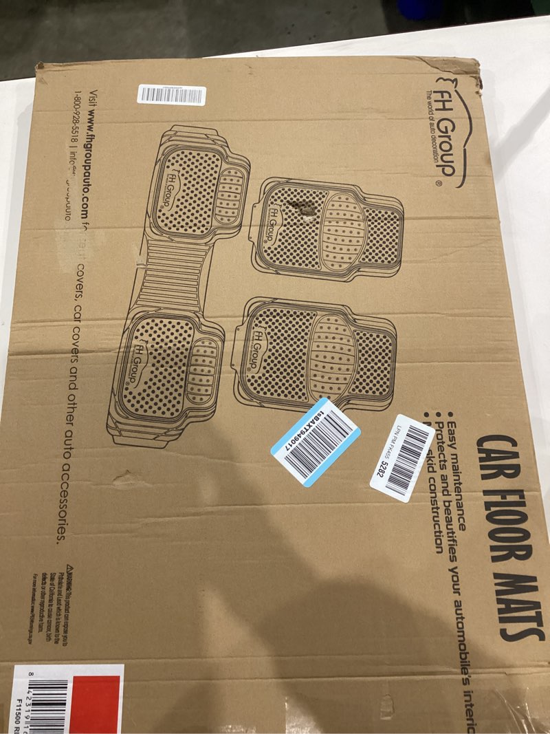 Condition photo showing Good Condition for FH Group Car Floor Mats - Heavy-Duty Rubber Floor Mats for Cars, Universal Fit Full Set, Trimmable Automotive Floor Mats, Climaproof Floor Mats for Most Sedan, SUV, Truck Floor Mats Red