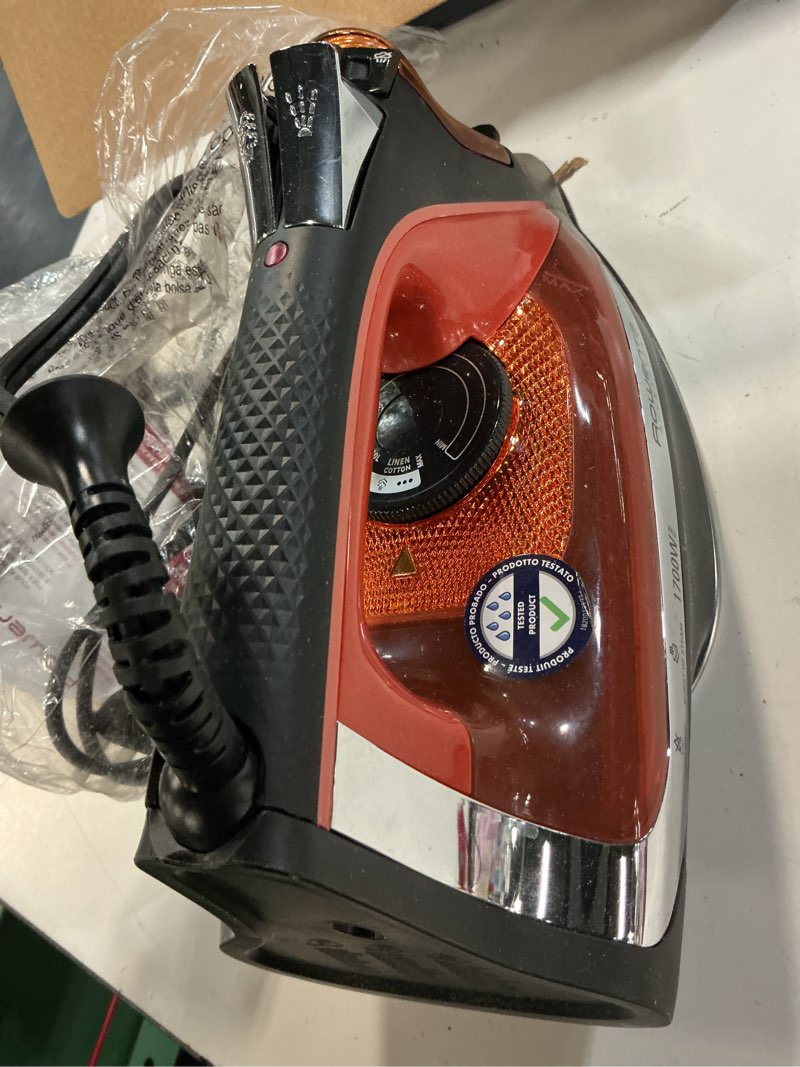 Condition photo showing Good Condition for rowenta access steam iron, clothes iron with steamer, vertical steaming, maximum steam distribution, anti-drip protection, red, dw2360 corded iron - auto shut-off