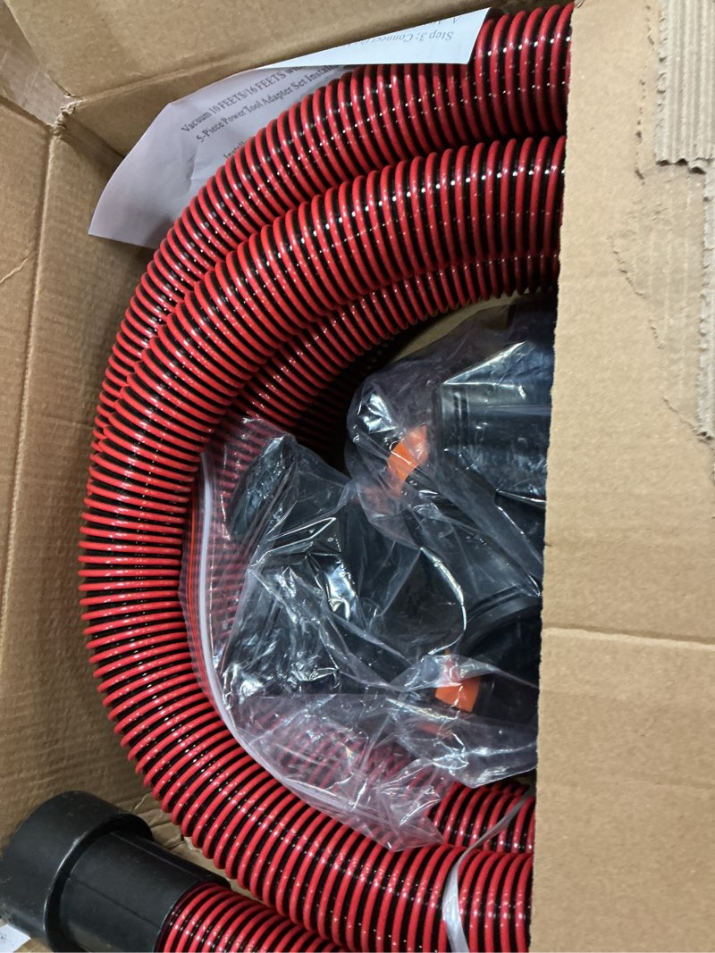 Condition photo showing New/Like New for 16ft shop vac hose, dust collection hose kit for home&shop vacuums system with 6 adapters for woodworking power tool & sander, compatible with festool/dewalt/bosch/ryobi/makita, etc most multi-brands